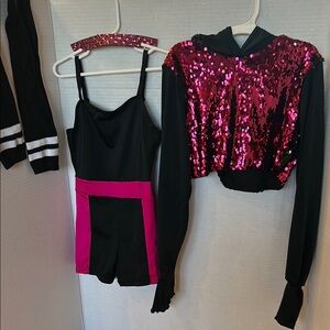 Weissman That’s What I Like black and pink hip hop dance costume size IC
